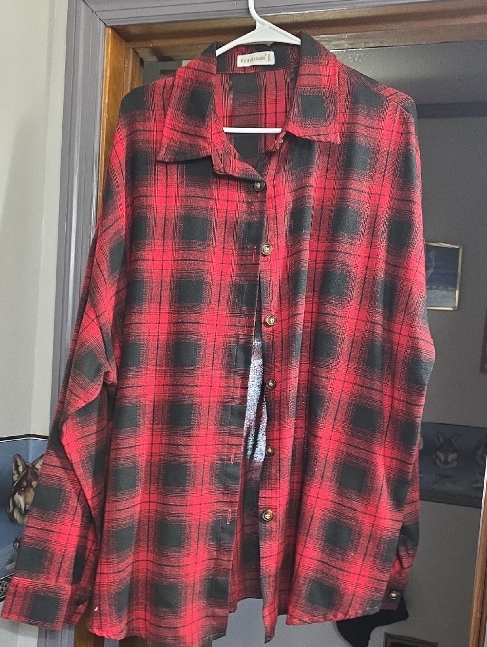 Red & Black Plaid Button-Down Shirt